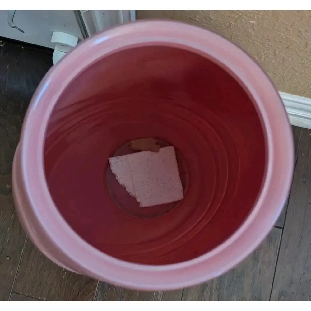 VTG Pink Mauve Art Glass Floor Vase Swirl Ribbed Deco MCM 18”